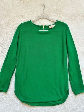 Michael Kors Green Crew Neck Long Sweater Size S